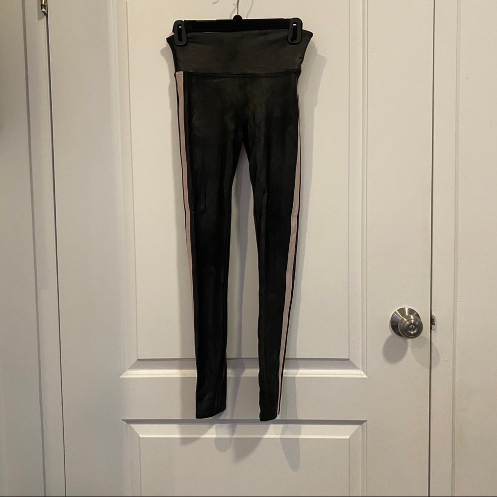 Spanx Faux Leather Sidestripe Leggings - Picture 3 of 4